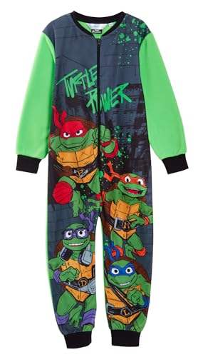 Teenage Mutant Ninja Turtles Einteiler für Jungen, Fleece-Pyjama, Pyjama, TMNT-Nachtwäsche, All-in-One-Schlafanzug mit Reißverschluss von Teenage Mutant Ninja Turtles