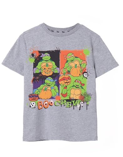 TEENAGE MUTANT NINJA Turtles Kinder Graues Kurzarm-T-Shirt | Verbringe Dieses Halloween mit der Boo Crew | Gruseliger Muschel-tastischer Spaß mit TMNT - 5-6 Jahre von TEENAGE MUTANT NINJA