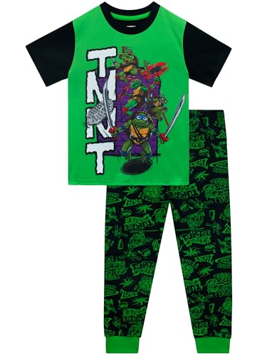 Teenage Mutant Ninja Turtles Schlafanzug | Jungen Schlafanzug TMNT | Grün 128 von Teenage Mutant Ninja Turtles
