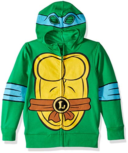 TEENAGE MUTANT NINJA Jungen Leonardo Reptilian Costume Zip Up Hoodie with Mask Kapuzenpulli, Grün, L von TEENAGE MUTANT NINJA