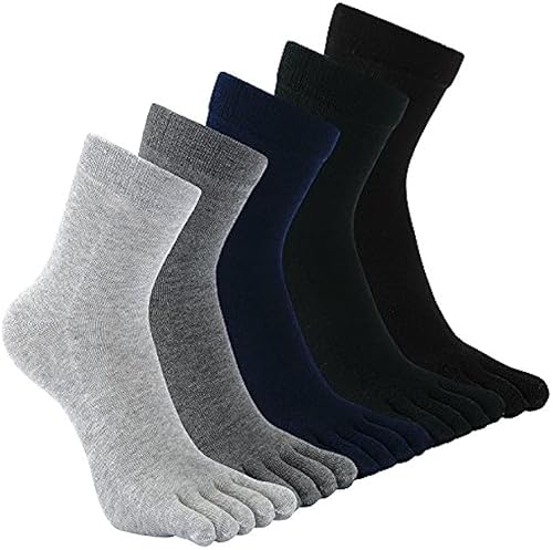 TEENLOVEME Herren Zehensocken Baumwolle Männer Five Fingers Socken Sport laufende Zehe Socken, Schwarz von TEENLOVEME