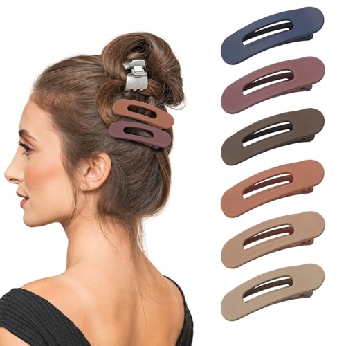 Kleine flache Haarspangen für Damen, zum Hinlegen für dünnes Haar, 6 Stück Kleine flache Haarspangen für Damen, zum Hinlegen für dünnes Haar, 6 Stück von TEENMANG