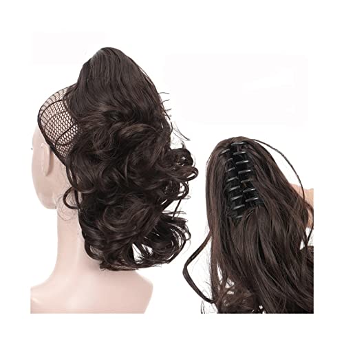 1 Packung Pferdeschwanz-Extensions, gewellt, synthetisch, Krallenklammer, gewellt, hitzebeständige Faser, Haarteil für Damen, Haarteil von TEESONG