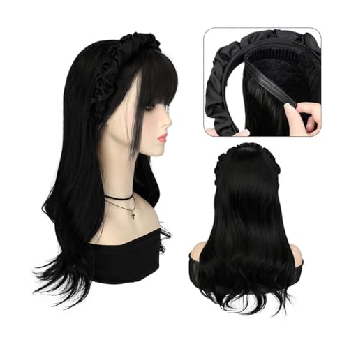 Frauenperücken Perücken Damen Wellenförmiges Langes Lockiges Haar Atmungsaktives Abnehmbares Stirnband Simulationsperücke Synthetische Perücke Hochtemperatur-Haarersatz Perücke Haar(C) von TEESONG