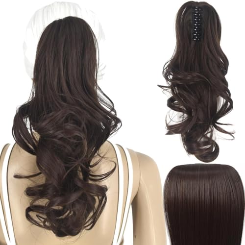 Haar Chignon 14 zoll Messy Brötchen Synthetische Brötchen Langes Lockiges Haar Große Wellenförmige Perücke Pferdeschwanz Haar Extensions Frauen Haar Zubehör Messy Bun haarteile (Color : 4, Size : Wavy von TEESONG