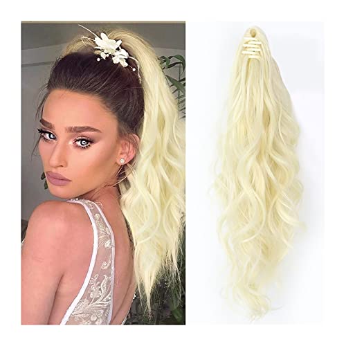 Haar Chignon 20 zoll Lange Lockige Wellenförmige Knoten Pferdeschwanz Verlängerte Klaue Clip Synthetische Perücke Wellenförmige Pferdeschwanz Geeignet für den täglichen gebrauch frauen Messy Brötchen von TEESONG