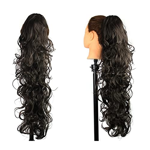 Haar Chignon 27 "Chaotisch Brötchen Pferdeschwanz Erweiterte Klaue Clip Lange Wellenförmige Haarverlängerung Synthetische Lockige Knoten für Frauen Täglichen Gebrauch Messy Brötchen haarteile(08) von TEESONG
