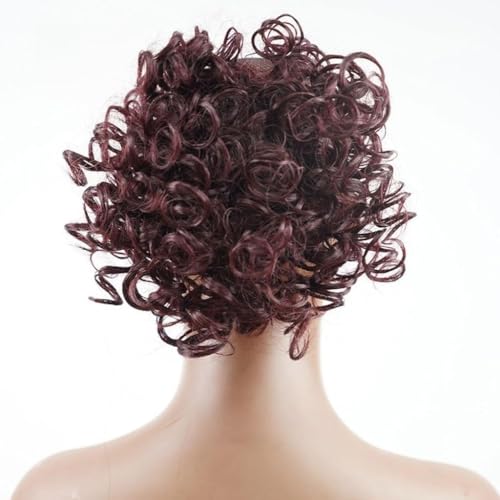 Haar Chignon Damen Mode Perücke Flauschiges Lockiges Knoten Kurze Lockige Haar Kamm Ball Kopf Pferdeschwanz Haarverlängerung Synthetische Haar Knoten Messy Bun haarteile (Color : 13) von TEESONG