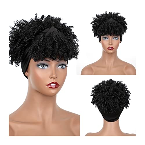 Hair Chignon 002 Kunsthaarperücke mit Pony, kurzer Kordelzug, Pferdeschwanz-Verlängerungskordel für Damen, Afro, hoher Puff, Kunsthaar-Perücke, unordentlicher Dutt, 1 Packung von TEESONG