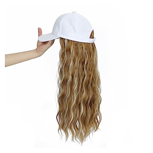 Kappe mit Haarverlängerungen für Damen Synthetische Baseballkappe Haar Perücke Natürliche Schwarze Kappe Haar Extensions Natürliche Perücke Welle Perücken Hut Perücke Einstellbare Hut Perücke für von TEESONG