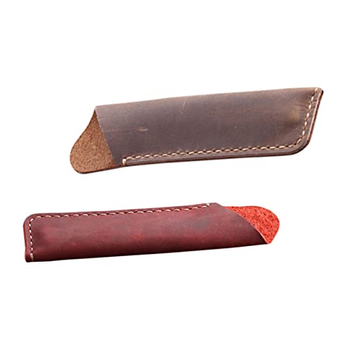 TEHAUX 2stücke Vintage Stiftemäppchen Handgefertigt Aus Rindsleder Kugelschreibermäppchen Federmäppchen Für Bleistifte Und Kugelschreiber Schreibwaren Aufbewahren Geschenkidee Für von TEHAUX