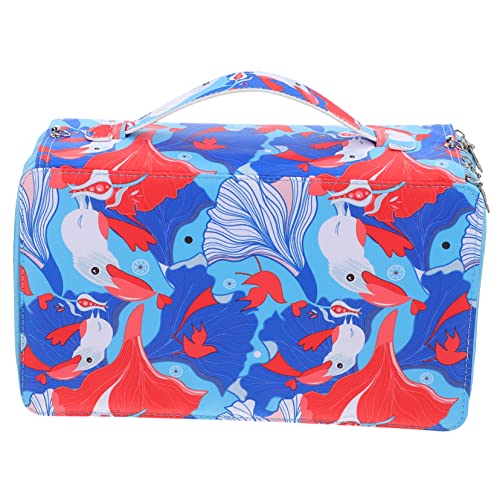 TEHAUX 1 Stück Schreibwaren-Box federmäppchen Stift aufbewahrung Kugelschreiber Halterung Schreibwarenbeutel Pencil Pouch farbige Bleistifttasche Multilayer Bleistift Oxford-Stoff Blue von TEHAUX