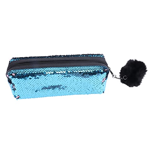 TEHAUX 1 X Aufbewahrungstasche Geldbörse Kulturbeutel Für Damen Reißverschluss Glitzernde Tasche Make Up Tasche Haarball Pailletten Kosmetiktasche Polyester Toilettenartikel von TEHAUX