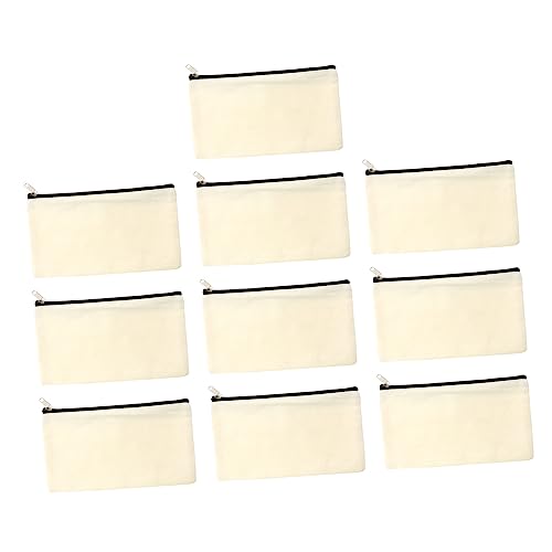 TEHAUX 10stücke Canvas Kosmetiktasche Bleistifttasche Kulturbeutel Makeup Beutel Mit Reißverschluss Für DIY Projekt Und Tägliche Aufbewahrung von TEHAUX