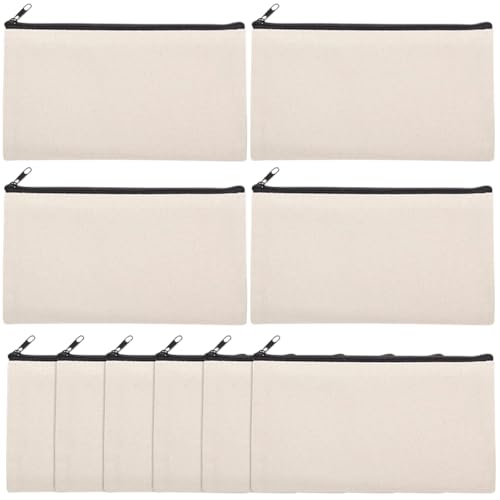 TEHAUX Craft Bags 10 Stück Wärmeübertragungs-Make-up-Taschen Leinen-federmäppchen Reißverschluss Kulturbeutel-Organizer Für Unterwegs von TEHAUX