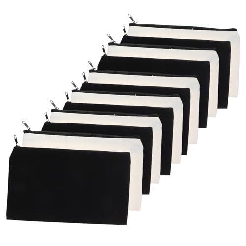 TEHAUX 12stücke Blanko Kosmetiktaschen Canvas Für -hitzeübertragung Multifunktionale Reißverschlusstaschen Für Reisebedarf Und Toilettenartikel Für Sublimierbare Designs von TEHAUX