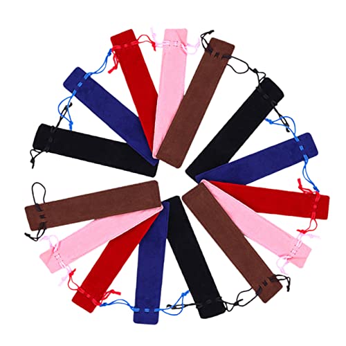 TEHAUX 15stücke Kordelzug Stifttaschen Kratzfeste Stifttaschen Tragbare Stift Aufbewahrungstaschen Dicke Stift Geschenkbeutel Praktische Stifthüllen Reisestifttaschen Stifthaltertaschen von TEHAUX