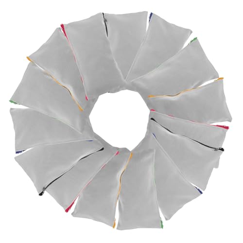 TEHAUX 15 Stück Teiliges Canvas Mäppchen DIY Blanko Kosmetiktaschen mit Reißverschluss Sublimation und Heat Transfer Geeignet Kleine Multifunktionale Stifttaschen für Reisen Makeup und von TEHAUX