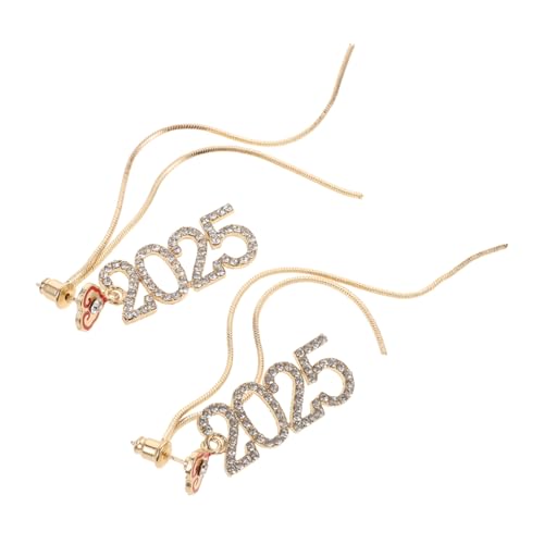 TEHAUX 1Paar Anhänger Ohrringe mit Quaste Stilvolle Ohrstecker Legierung Modisches für Partys Zahlenformen Leicht und Langlebig von TEHAUX