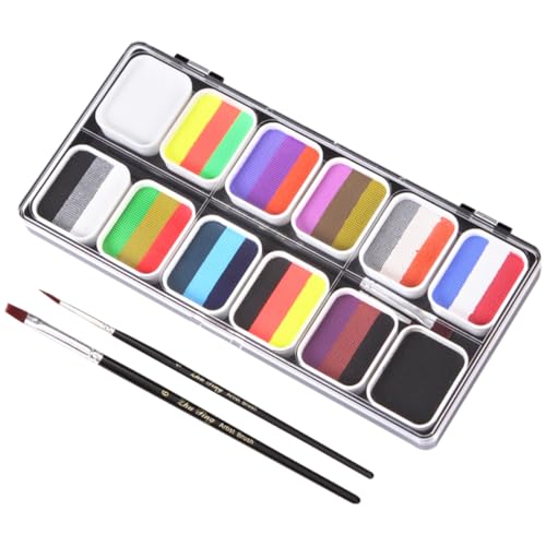 TEHAUX 1satz Farben Gesichtsfarbe Für Mädchen Waschbare Body Paint Für Partys Und Halloween Pinsel Einfach Anzuwenden Reinigen Vielseitig Einsetzbar von TEHAUX