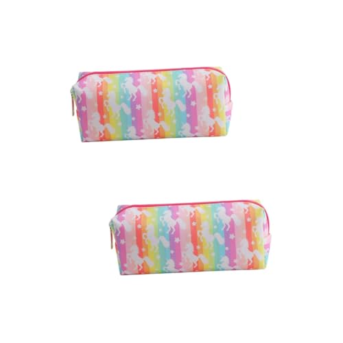 TEHAUX 2 Stück Aufbewahrungstasche für Schreibwaren federmäppchen Stift aufbewahrung Stift Halter tragbar Süße Tasche Schulstiftbeutel dekorative Schreibwarentasche Stoff Colorful von TEHAUX