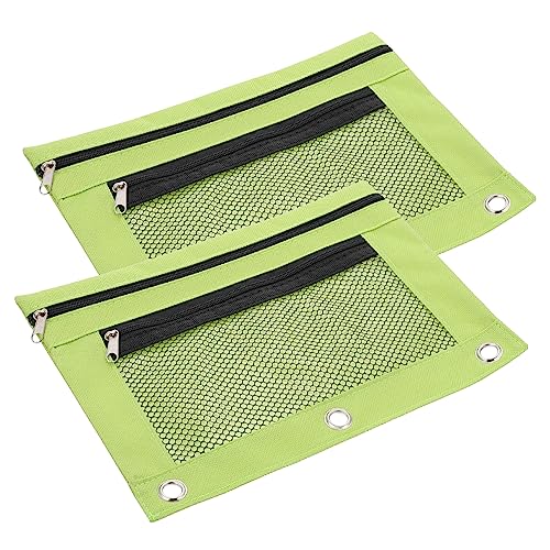 TEHAUX 2stücke Reißverschluss Bleistiftbeutel Stiftetasche Mesh Design Schreibwarentaschen Für Schule Büro Tragbar Mit Großem Fassungsvermögen von TEHAUX