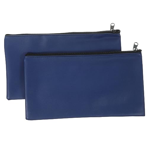 TEHAUX 2 Stück Geldsäcke Für Bankgeschäfte Schmuckverpackungsbeutel Geldbörse, Banktaschen Ausgebeult Reißverschluss-geldbörse Versiegelungsbeutel Geldbank Mesh-Taschen Gefrierbeutel Pu von TEHAUX