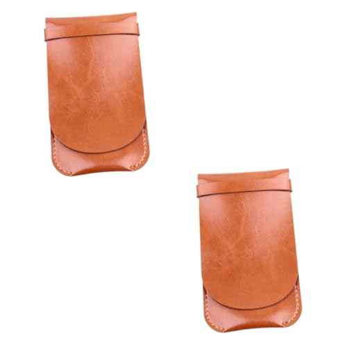 TEHAUX 2 Stück Handgefertigte Stifteetuis Aus Leder Stifthalter Aufbewahrungstasche Für Büro Schule Und Zuhause Gelb von TEHAUX