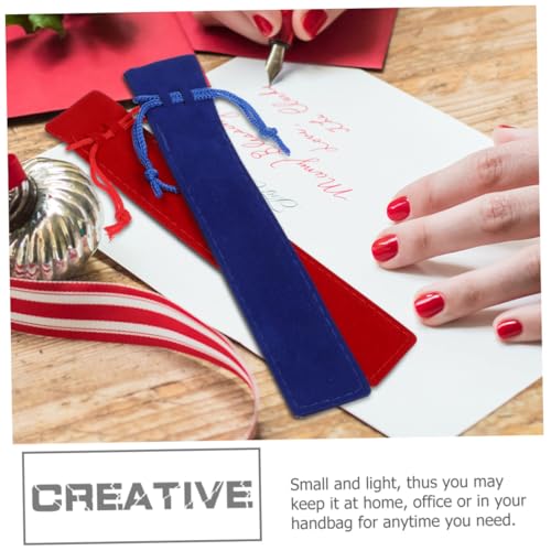 TEHAUX 20 Stück Teiliges Dicke Stiftbeutel aus Weichem Lintstoff mit Zugband Doppelseitig Gefütterte Stifttasche Praktische Geschenkbeutel für Stifte und Schreibgeräte Elegant und von TEHAUX