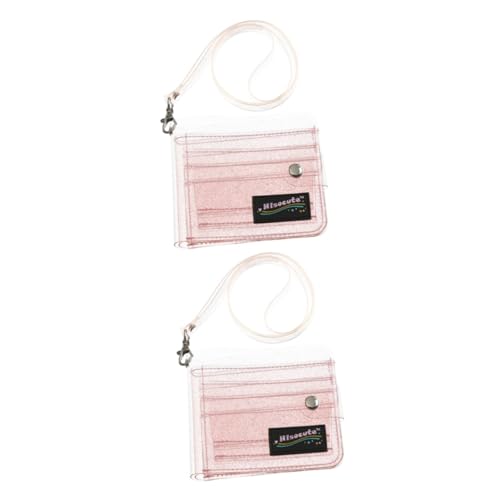 TEHAUX 2St Brieftasche Gleiterhalter Geldbörse Halter mit Aufhängelasche Gelee Kartenhalter ID-Paket Mädchen Rosa von TEHAUX