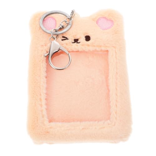 TEHAUX 3 Stück Bärenkartenhalter-Anhänger ausgestopft Plüsch Clip Karten Halter Card Holder Keychain schlüsselketten personalisierter Studentenhalter studentische Inhaber PVC Khaki von TEHAUX
