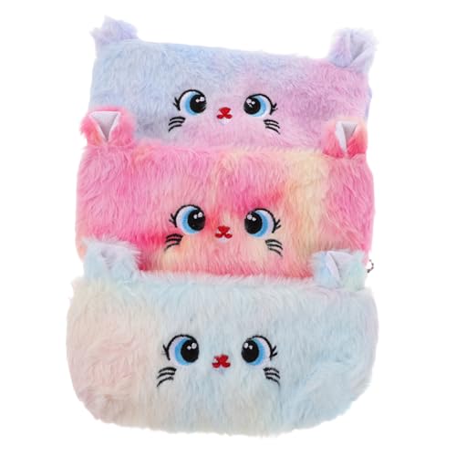 TEHAUX 3 Stück Bleistift Aufbewahrungstaschen Mit Reißverschluss Organizer Taschen Federmäppchen Make Up Tasche Ästhetische Kosmetiktasche Reißverschlusstasche Für Schulbedarf von TEHAUX