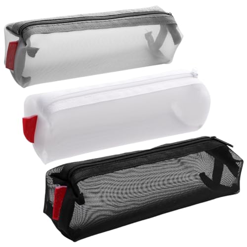 TEHAUX 3stücke Große Transparente Stiftetaschen Vielseitige Aufbewahrungsbeutel Für Schreibwaren Und Make-up Für Schule Büro Und Mit Fassungsvermögen Und Reißverschluss von TEHAUX