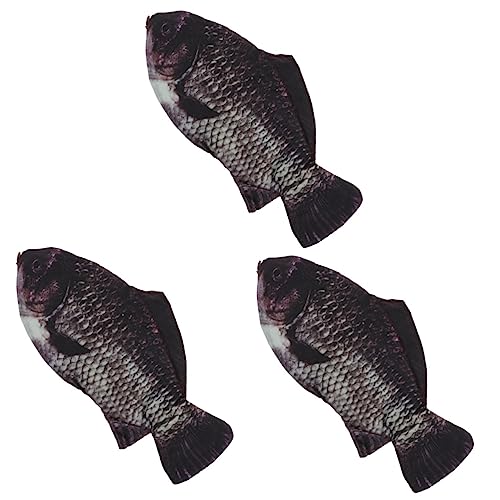 TEHAUX 3 Stück Mäppchen Kosmetik Fisch Karikatur Tasche Lustig Gesteppt Tragbar Veranstalter Bleistift Schülergeschenk Briefpapierbeutel Stiftbeutel Stiftspeicherbeutel Stoff von TEHAUX