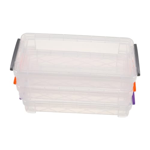 TEHAUX 3 Stück Teiliges Transparentes Kunstwerkzeug Verstärktem Kunststoff Sicherem Doppel ohrenverschluss Großer Markerbox und Pinselhalter für Schule Atelier und Outdoor skizzen von TEHAUX