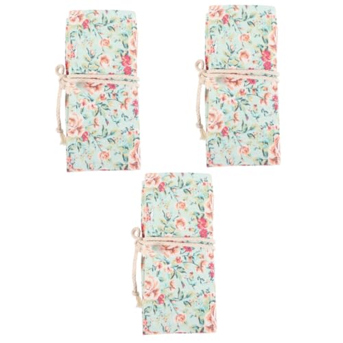 TEHAUX 3stücke Roll up Stiftetui Canvas Tragbarer Bleistift Organizer Für Stifte Waschbares Federmäppchen Mit Flexiblem Design Für Künstler Und Studenten von TEHAUX
