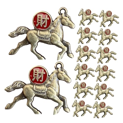 TEHAUX 30stücke Pferdeanhänger Aus Legierung Zum Basteln Tierkreis Schlüsselanhänger Reichtumsornamente Glücksbringer Für Diy-geldbörsen Und Rucksack-dekorationen von TEHAUX
