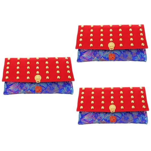 TEHAUX 3stücke Stickerei Geldbeutel Im Chinesischen Stil Hochwertiger Roter Umschlag Für Hochzeiten Und Feste Festeinlage Für Geldgeschenke Strapazierfähiges Stoffmaterial von TEHAUX