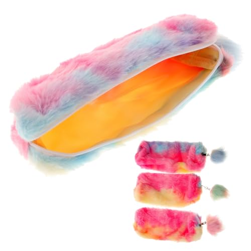 TEHAUX 4 Stück Plüsch Federmäppchen Buntes Bleistiftkoffer Federmäppchen Aus Plüsch Für Stiftetui Für Flauschige Bleistifttasche Plüsch Bleistiftbeutel Colorful Haustier von TEHAUX