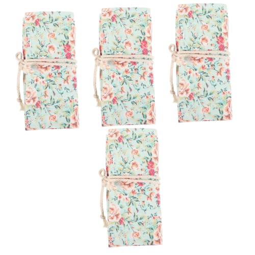 TEHAUX 4stücke Multifunktionale Stifterolle Canvas Für Künstler Fächer Tragbare Aufbewahrungstasche Für Buntstifte Und Pinsel Für Schule Und Büro von TEHAUX