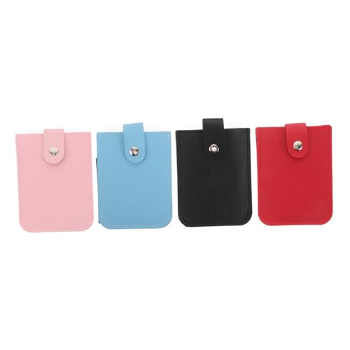 TEHAUX 4stücke Kunstleder-kartenhalter Herausziehbarer Karten-Organizer Mit Knopf Kartenfächer Für Visiten Und Kreditkarten Stapelbarer Kartenetui Schmales Kartenetui Zum Herausziehen von TEHAUX