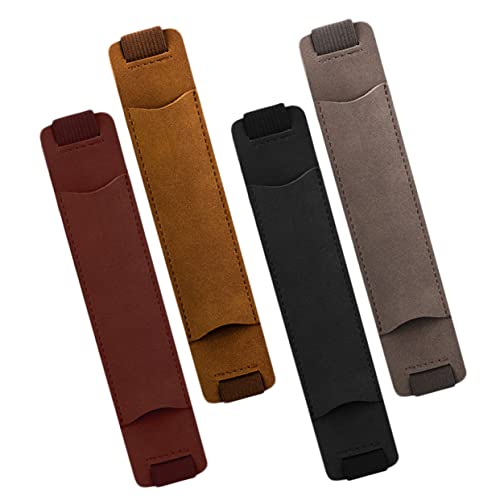 TEHAUX Elastisches Stifteetui-Set Aus Leder 4-teilig Notizbuch Stifthüllen Bleistiftschlitz Und Kratzfest Zum Geburtstag Weihnachten Neujahr von TEHAUX