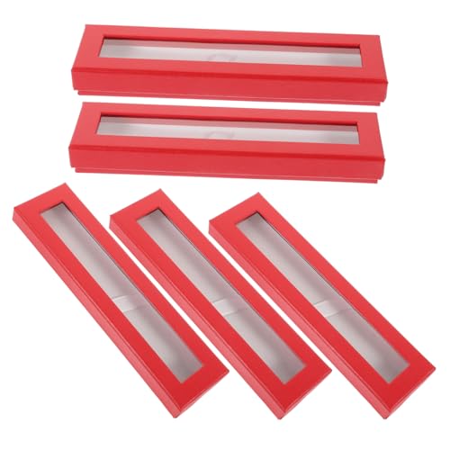 TEHAUX 5Er-Packung Schreibwaren-Box leerer Stift-Organizer Brunnenstifthalter Leeres Füllfederhalteretui Stift Geschenkboxen leer Bleistifthalter Stiftbehälter Papier rot TEHAUX 5Er-Packung Schreibwaren-Box leerer Stift-Organizer Brunnenstifthalter Leeres Füllfederhalteretui Stift Geschenkboxen leer Bleistifthalter Stiftbehälter Papier rot von TEHAUX