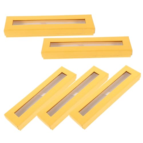 TEHAUX 5stücke Stifteboxen Leer Stifteetui Stiftebox Mit Klar Fenster Aus Strapazierfähigem Papier Für Stifte Kugelschreiber Aufbewahrung Und Präsentation von TEHAUX