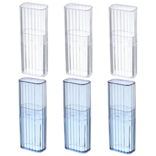 TEHAUX 6 Stück Kompakte Aufbewahrungsbox Transparent mit Deckel und Bruchsicher für Wattestäbchen Zahnstocher und Kleine Reiseutensilien Tragbar für Zuhause Büro und Unterwegs von TEHAUX