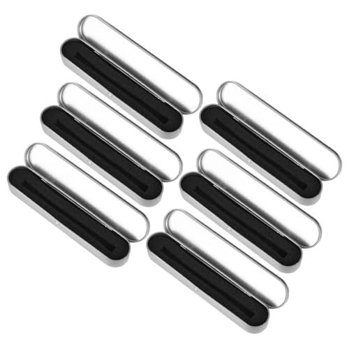 TEHAUX 6 Stück Teiliges Metall Federmäppchen Langlebige Metall Blech Stiftebox mit Klappbarem Deckel Kompakter Schüler Stifte Organizer Robuster Bleistiftkasten für Schule und Büro von TEHAUX