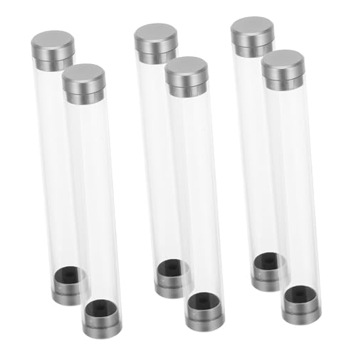 TEHAUX 6 Stück Transparente Kunststoff Stiftebox Leer Vielseitiger Runder Pen Case Organizer Robuste Aufbewahrungsbox für Kugelschreiber und Schreibwaren für Schule Büro von TEHAUX