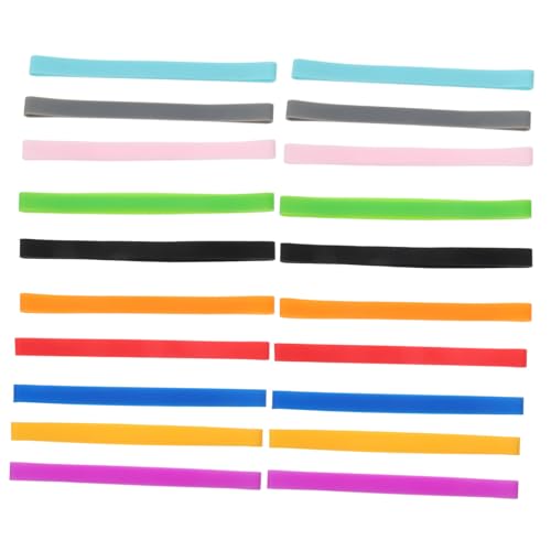 TEHAUX 60stücke Elastische Silikonbänder Bunten Farben Vielseitige Buchbindebänder Wiederverwendbare Und Dehnbare Silikonbänder Für Stifteboxen Und von TEHAUX