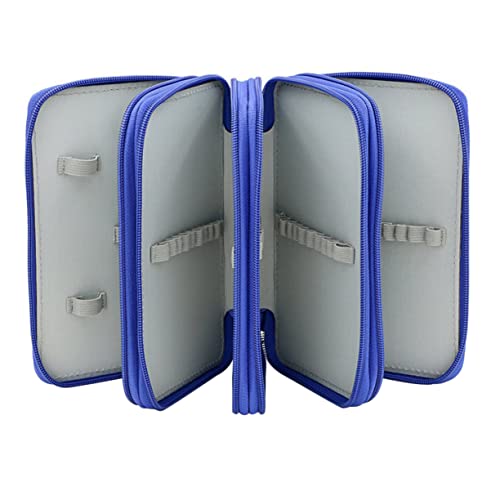 TEHAUX Slots Bleistift Organizer Lagiges Federmäppchen Für Schüler Stifte Tasche Mit Reißverschluss Für Kunst Schule Büro Und Reisen Blau von TEHAUX
