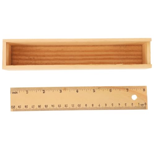 TEHAUX Holz Federmäppchen Mit Schublade Tragbares Stifteetui Aus Dickem Holzmaterial Einfache Aufbewahrungsbox Für Schreibwaren Für Junge Mädchen von TEHAUX